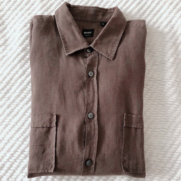 Hugo Boss Other - HUGO BOSS WASHED ITALIAN LINEN SHIRT